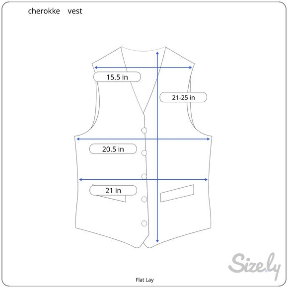 Vintage 90's Cherokee Floral Print Vest Cotton Canvas Blue Size Medium - Picture 6 of 6